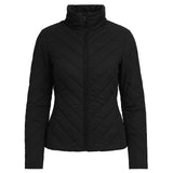 Slim Fit Diagonal Black Quilted Jacket