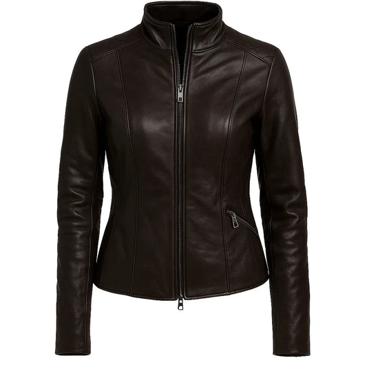 Slim Fit Women Brown Jacket