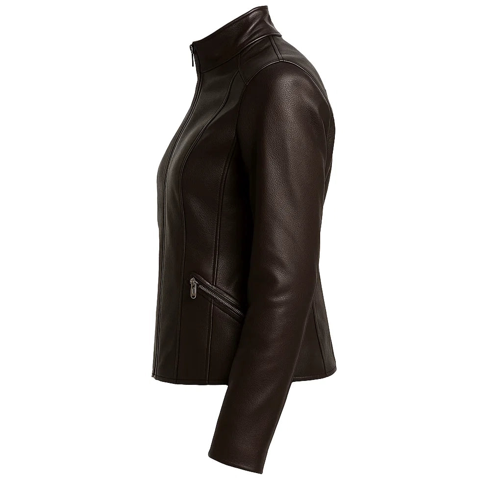 Slim Fit Women Brown Jacket