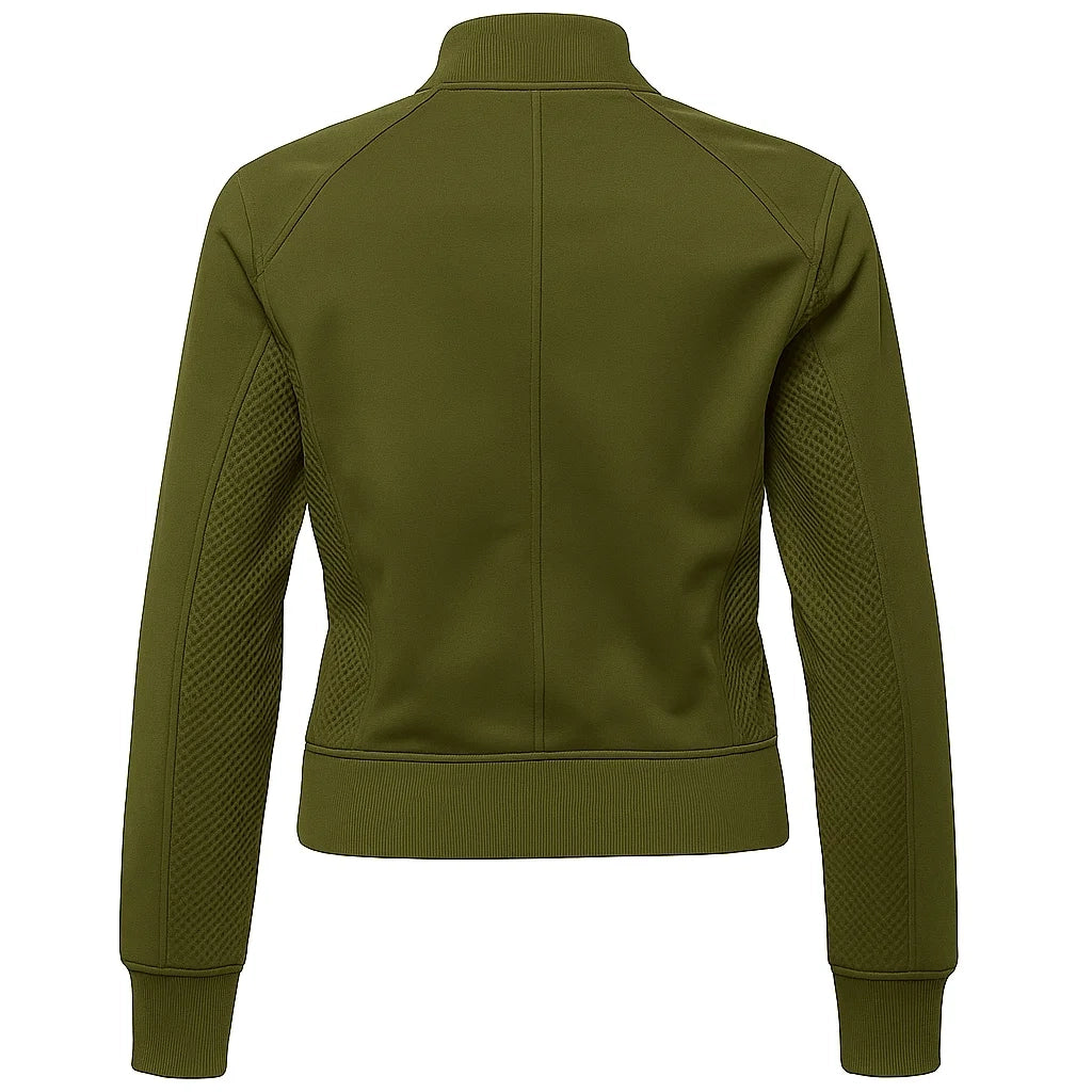 Sporty Olive Green Bomber Jacket