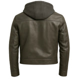 Men Grey Leather Jacket