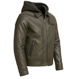 Men Grey Leather Jacket