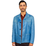 Tom Relay Blue Leather Jacket