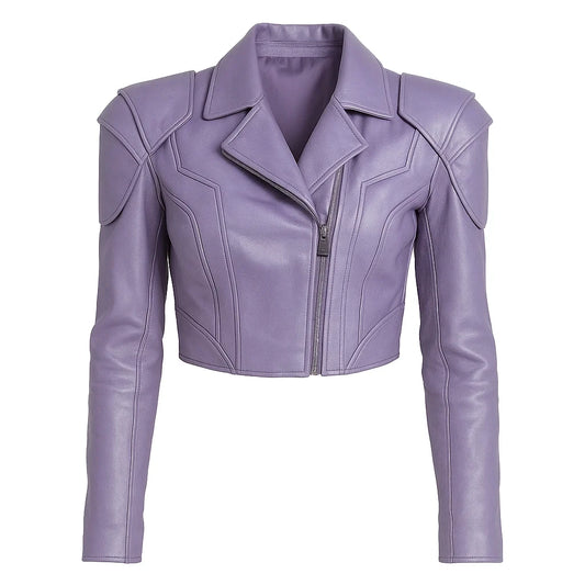 Women Crop Leather Jacket