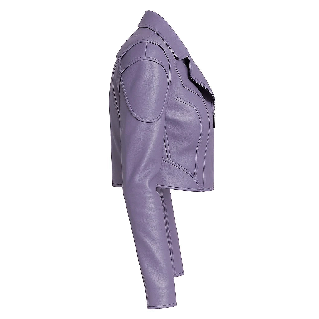Women Crop Leather Jacket