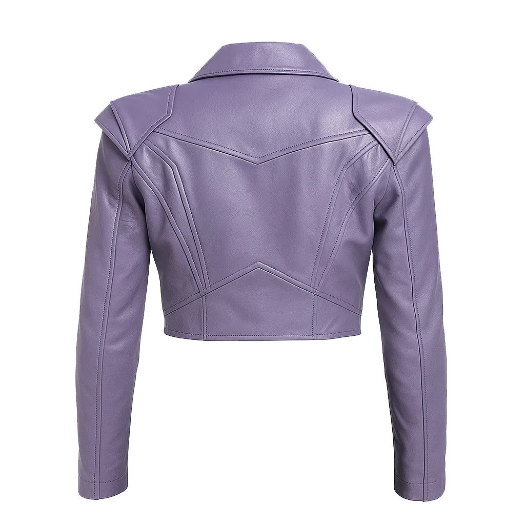 Women Crop Leather Jacket
