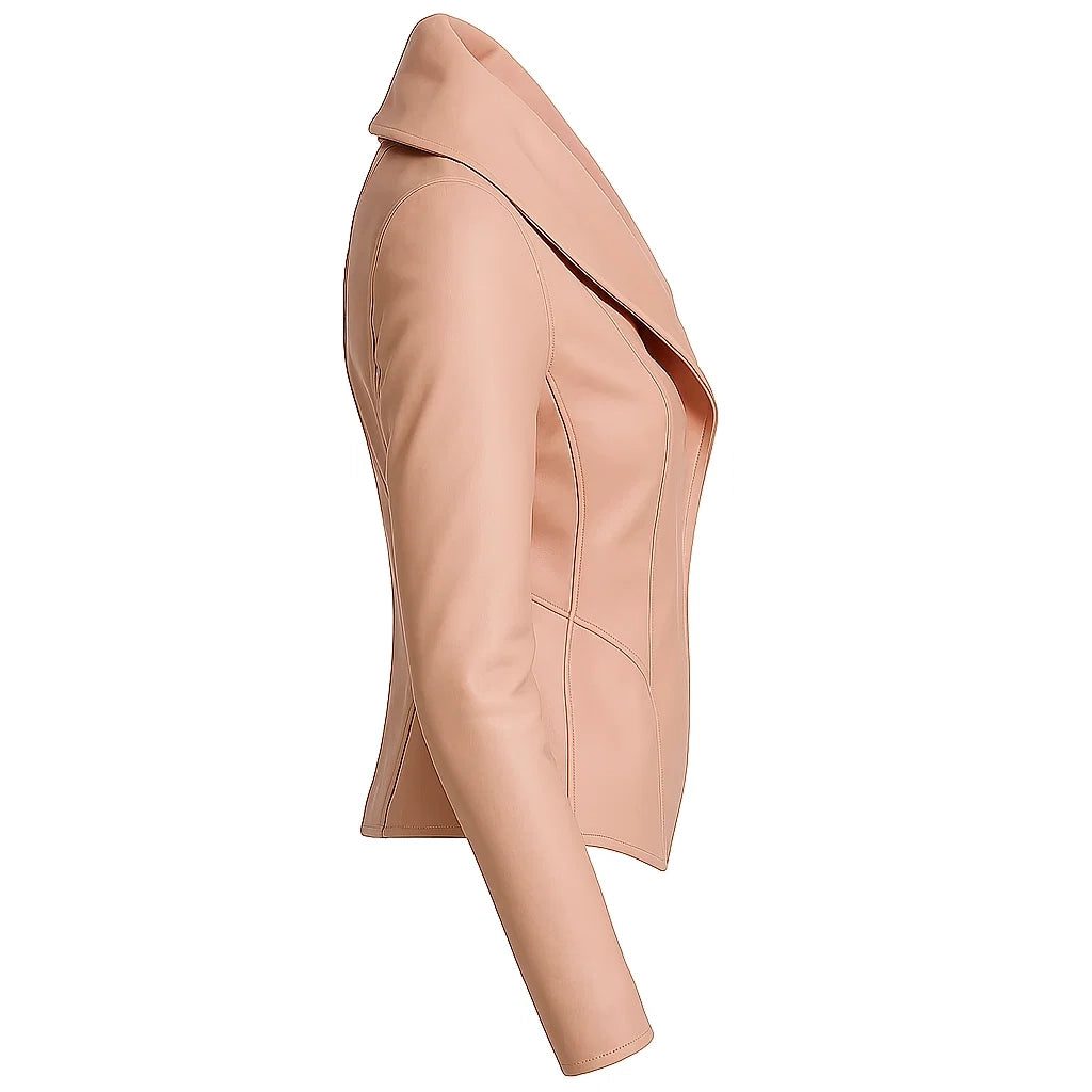 Women Hooded Leather Jacket