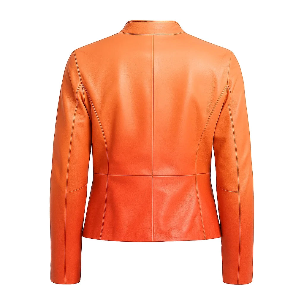 Women Gradient Leather Jacket