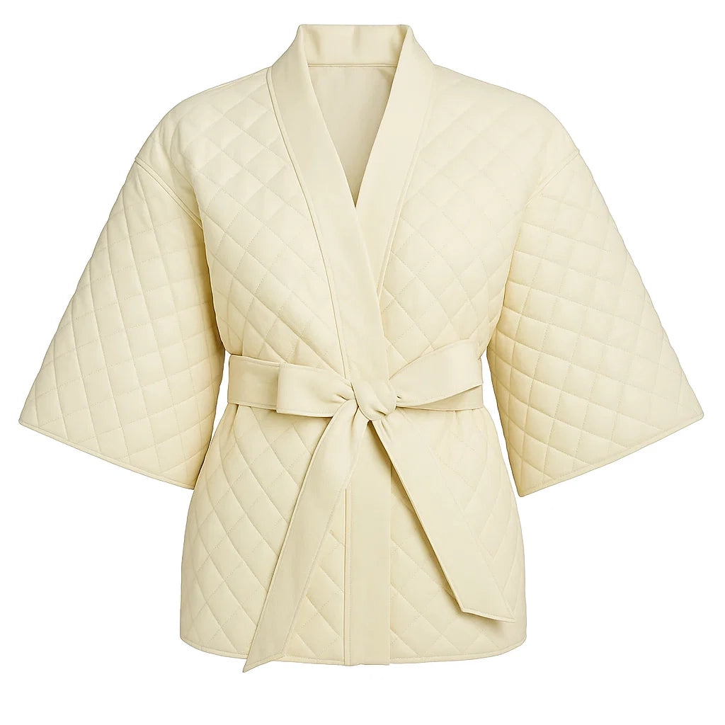 Women Ivory Quilted Jacket