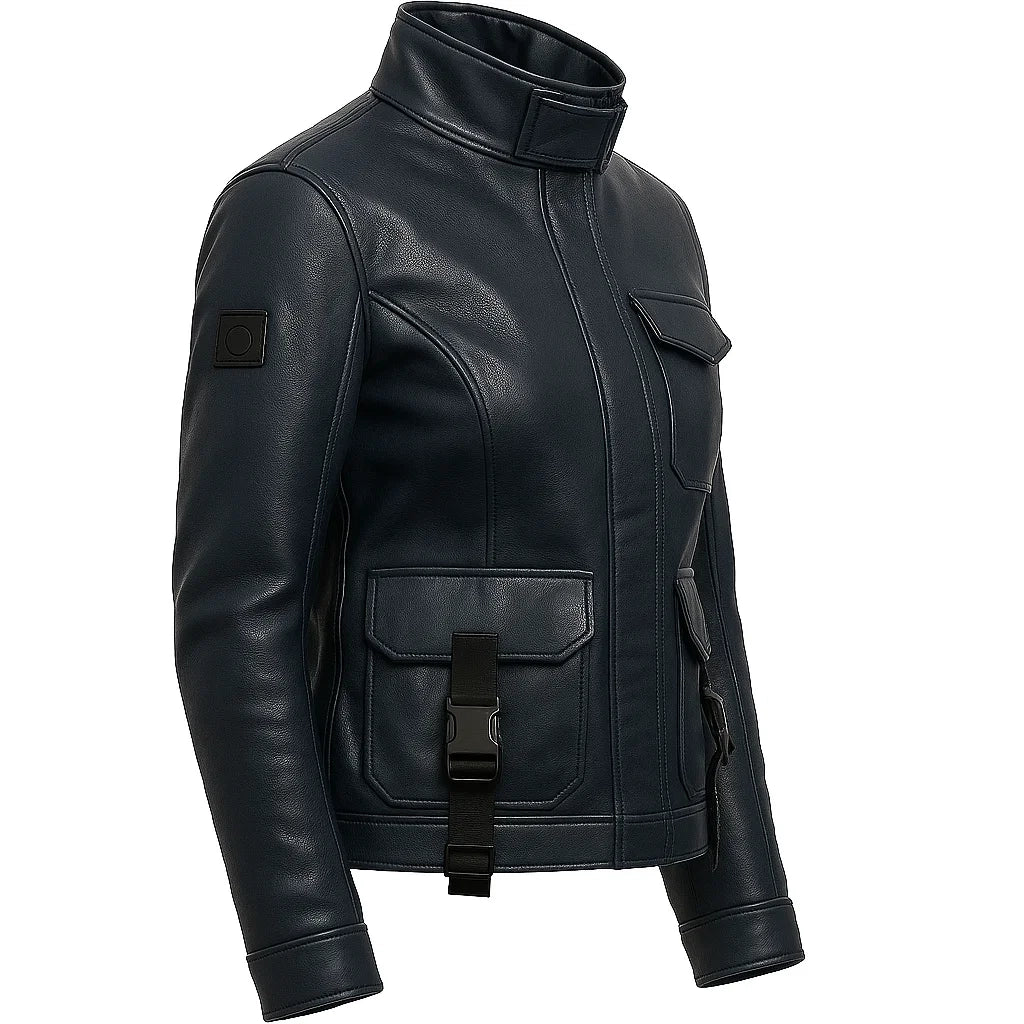 Women Military Leather Jacket