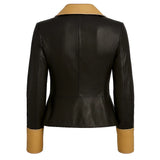 Women Two Tone Moto Leather Jacket
