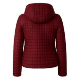 Women Burgundy Quilted Jacket
