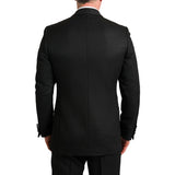 Back view of Black 2 Piece Dinner Suit with Shawl Collar