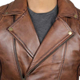 Men's Quilted Asymmetrical Dark Brown Jacket