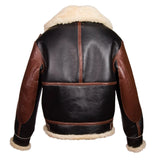 Mens USAAF Type B-3 Bomber Aviator Pilot Sheep Leather Flight Jacket