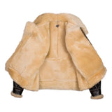 Mens USAAF Type B-3 Bomber Aviator Pilot Sheep Leather Flight Jacket