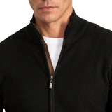 Men's Black Full Zip Through Cardigan Jacket