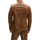 Cognac Brown Mens Leather Blazer