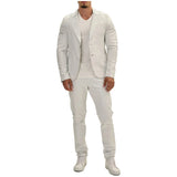Classis Two Button Lambskin White Leather Blazer Mens