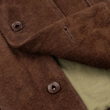 James  Men's Shirt Collar Dark Suede Leather Trucker Jacket