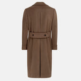 Dark Double Breasted Trench Wool Coat Mens