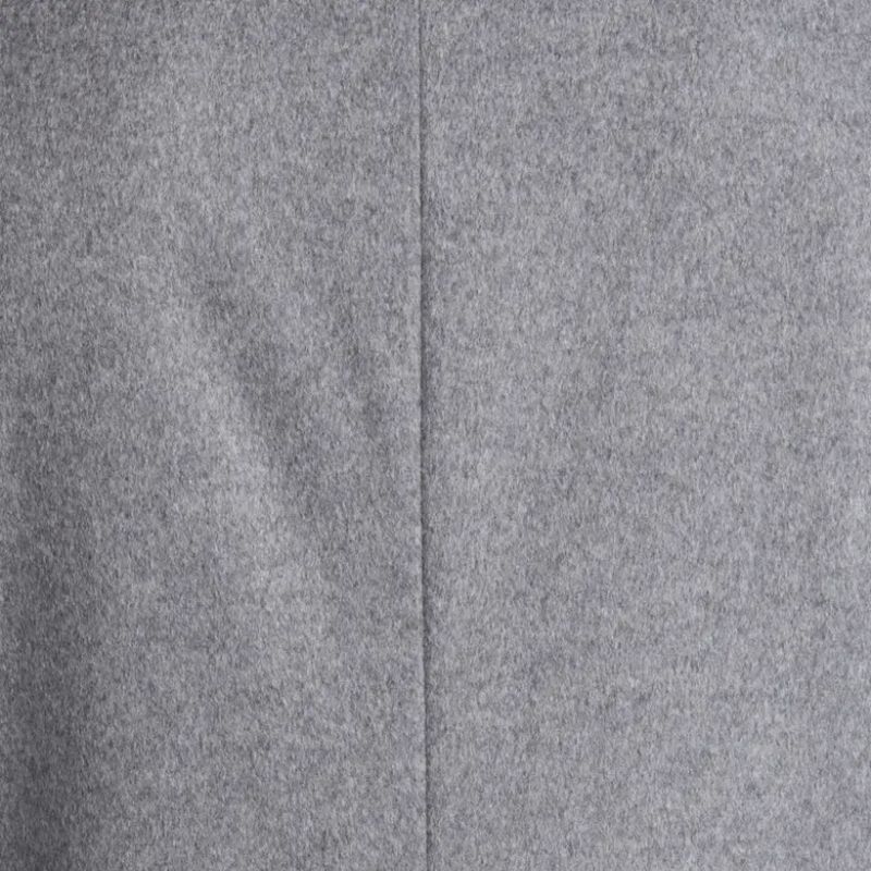 Grey Double Breasted Wool Trench Coat