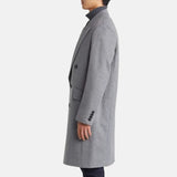 Grey Double Breasted Trench Coat Mens
