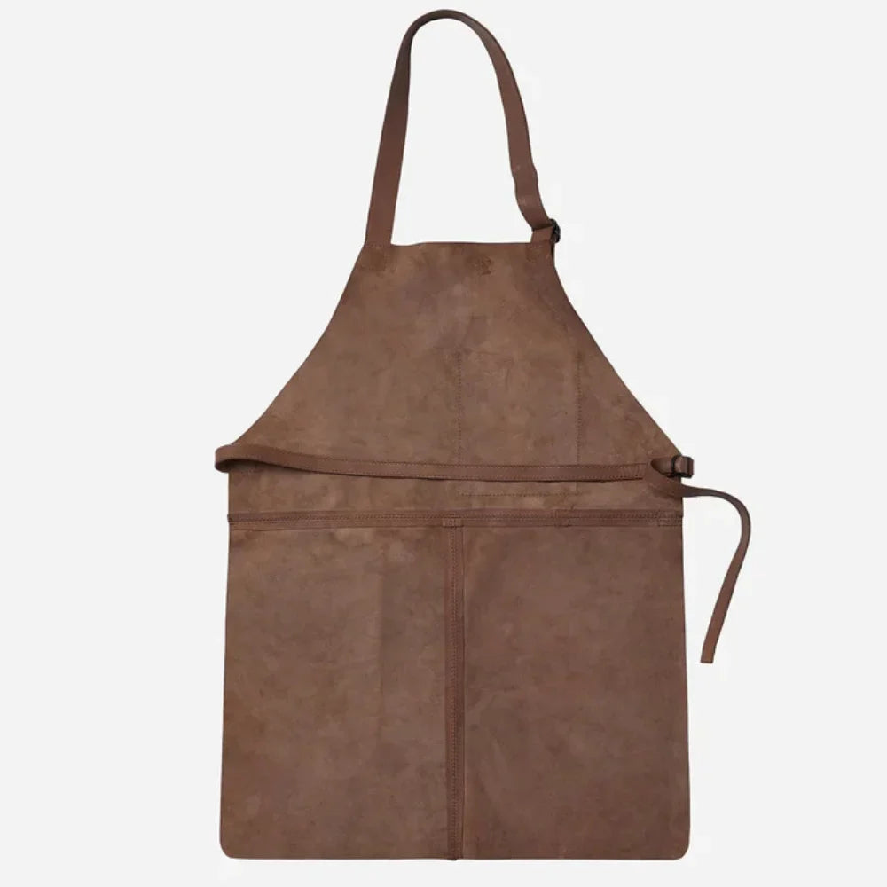 Genuine Brown Leather Apron for Home, Work, and Outdoor Activities