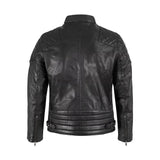 Mens Padded Black Cafe Racer Leather Jacket