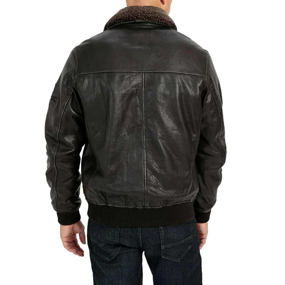 Men’s Brown Fur B3 RAF Sheepskin Shearling Jacket