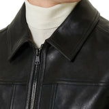 Men's Black Flight Pilot A2 Aviator Leather Jacket - Close Up