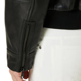 Close up of Men's Black Flight Pilot A2 Aviator Leather Jacket