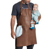 Genuine Brown Leather Apron for Home, Work, and Outdoor Activities