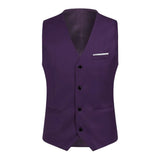 Slim fit Purple Men’s Three Piece Suit with Notch Lapel