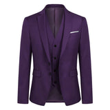 Slim fit Purple Men’s Three Piece Suit with Notch Lapel