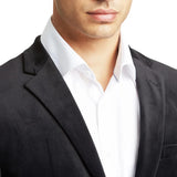 Men's Modern Fit Suede Sport Coat Blazer Black