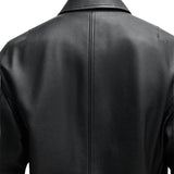 Men's Lamsbkin Black Relaxed Fit Black Bomber Jacket