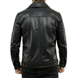 Holland Black Real Leather Trucker Jacket Mens