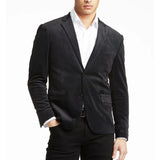Men's Modern Fit Suede Sport Coat Blazer Black