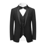 Men's Black 3 Piece Shawl Lapel Slim Fit Tuxedo