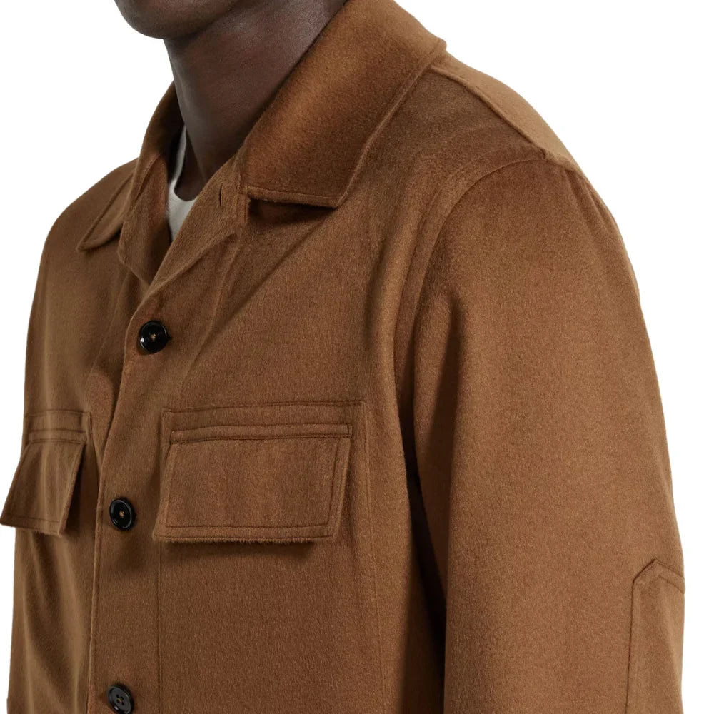 Adam Mens Shirt Collar Cotton Beige Colour Jacket
