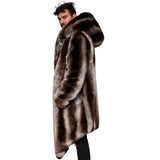 Arthur Men's Fur Chinchilla Hooded Long Coat in Tissavel French Fur