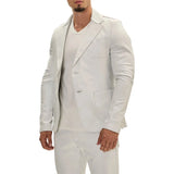 Classis Two Button Lambskin White Leather Blazer Mens