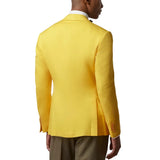 Double Breasted Yellow Suit Mens Notch Lapel
