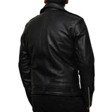 Negan Men's Black Belted Asymmetrical Moto Leather Jacket