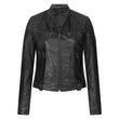 Olivia Slim Fit Womens Black Leather Moto Jacket