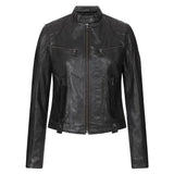 Olivia Slim Fit Womens Black Leather Moto Jacket