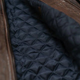 Maverick Vintage Brown Leather Bomber Jacket with Detachable Sherpa Collar - Lining