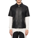 Lightweight Black Leather Mens Shirt