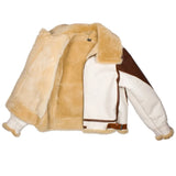 Mens USAAF Type B-3 Bomber Aviator Pilot Sheep Leather Flight Jacket